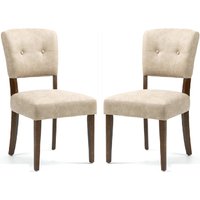 Ontario Beige Bison Fabric Dining Chairs In Pair