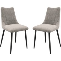 Zaria Light Grey Fabric Dining Chairs In Pair