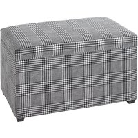 Clemson Fabric Storage Ottoman In Black And White