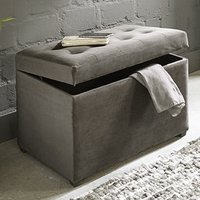 Sandpoint Fabric Storage Ottoman In Anthracite And Brown