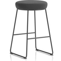 Teaneck Fabric Stool With Metal Frame In Black
