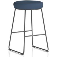 Teaneck Fabric Stool With Metal Frame In Quest Whelk