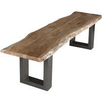 Catila Live Edge Large Wooden Dining Bench In Oak