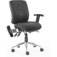 Chiro Fabric Medium Back Office Chair In Black With Folding Arms