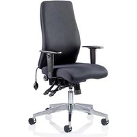 Onyx Ergo Fabric Posture Office Chair In Black With Arms