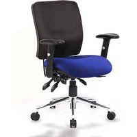 Chiro Medium Back Office Chair With Stevia Blue Seat