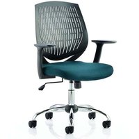 Dura Black Back Office Chair With Maringa Teal Seat