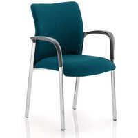 Academy Fabric Back Visitor Chair In Maringa Teal With Arms