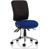 Chiro Medium Back Office Chair With Stevia Blue Seat No Arms