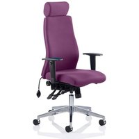 Onyx Headrest Office Chair In Tansy Purple With Arms