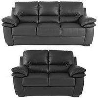 Very Home Leona 3 + 2 Faux Leather Sofa Set (Buy & Save!)