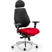 Chiro Black Back Headrest Office Chair With Bergamot Cherry Seat