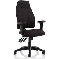 Esme Fabric Posture Office Chair In Black With Arms