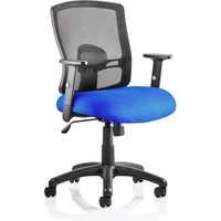 Portland Task Black Back Office Chair With Stevia Blue Seat