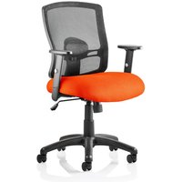 Portland Task Black Back Office Chair With Tabasco Orange Seat
