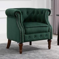 Freia Fabric Accent Chair In Green