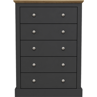 Devonshire Five Drawer Chest Charcoal