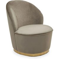 Teos Kids Mink Plush Velvet Swivel Tub Chair With Gold Base