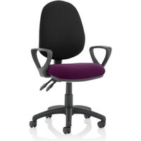 Eclipse II Black Back Office Chair In Purple With Loop Arms