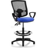 Eclipse Blue Deluxe Office Chair With Loop Arms And Rise Kit