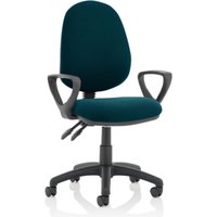 Eclipse II Fabric Office Chair In Maringa Teal With Loop Arms