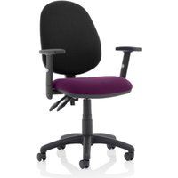 Eclipse II Black Back Office Chair In Purple And Adjustable Arms