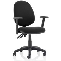 Eclipse II Fabric Office Chair In Black With Adjustable Arms