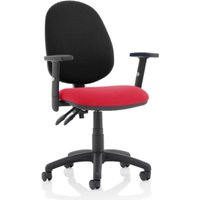 Eclipse II Black Back Office Chair In Cherry And Adjustable Arms