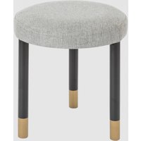 Balta Wooden Round Dressing Stool With Stone Grey Fabric Seat