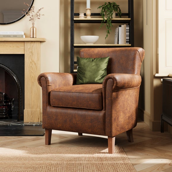 Alba Relaxed Faux Leather Occasional Armchair
