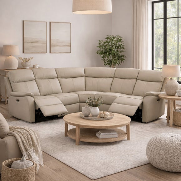 Aspire Kingsmere Leather Power Recliner 5 Seater Corner Sofa