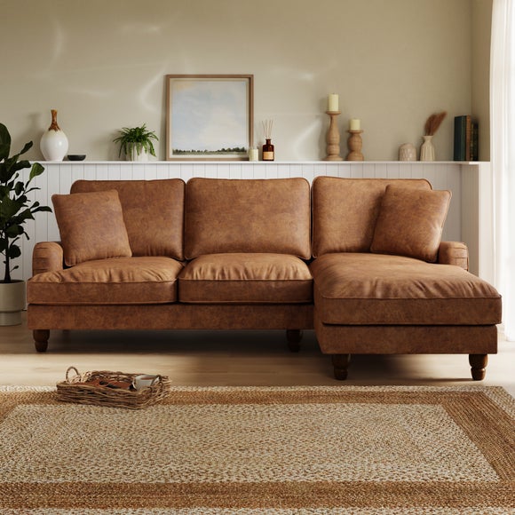 Beatrice Relaxed Faux Leather Corner Chaise Sofa