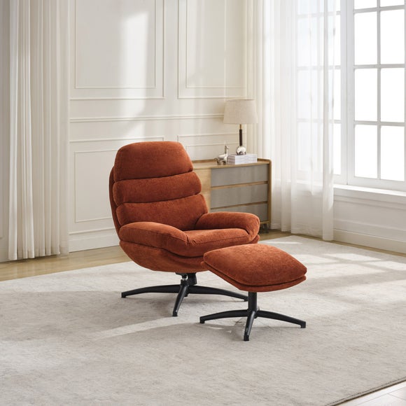 Clark Swivel Chair and Footstool