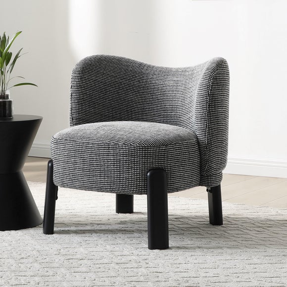 Cora Two Tone Woven Fabric Accent Chair