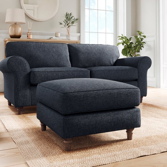 Flori Soft Chenille Footstool