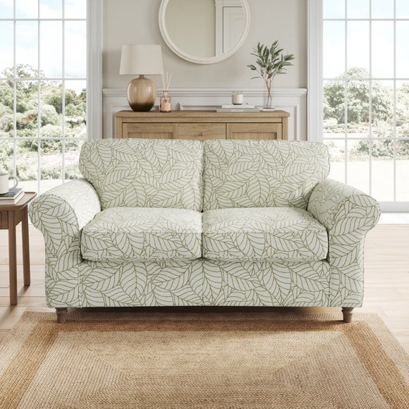 Flori Woven Leaf Fabric 2 Seater Sofa