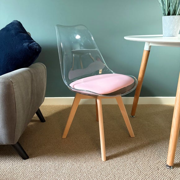 Fusion Living Soho Clear Plastic Dining Chair with Squared Legs