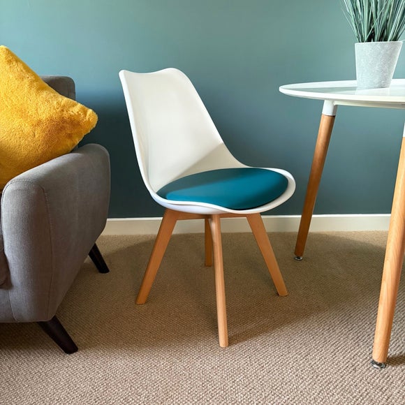 Fusion Living Soho White Plastic Dining Chair with Squared Legs