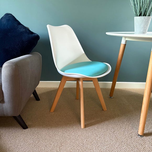 Fusion Living Soho White Plastic Dining Chair with Squared Legs