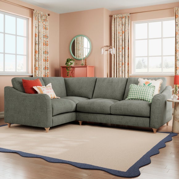 Hattie Tonal Plush Chenille Corner Sofa