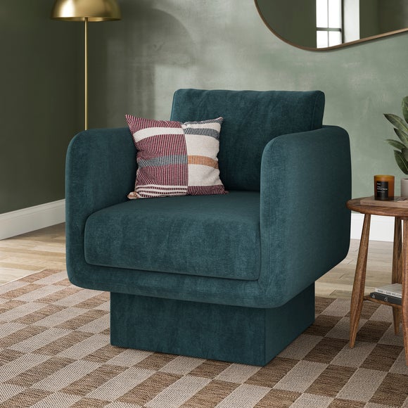 Jude Chenille Upholstered Cube Armchair