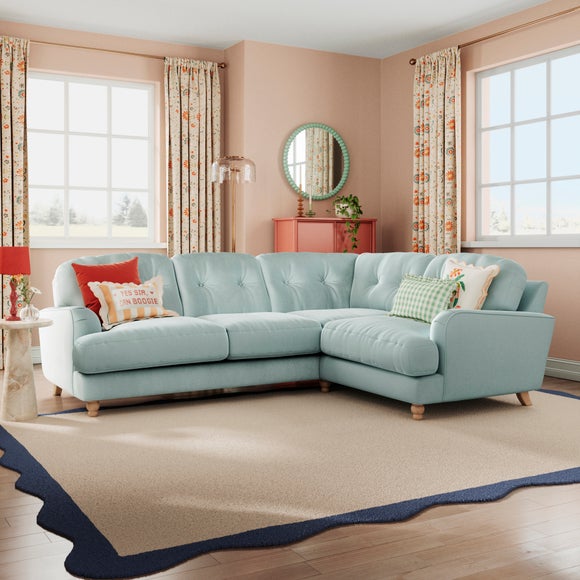 Martha Vintage Velvet Full Corner Sofa