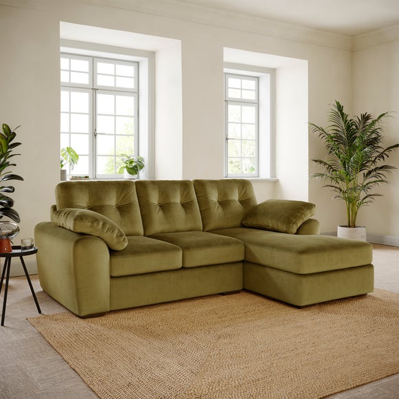 Milton Matte Velvet Corner Chaise Sofa