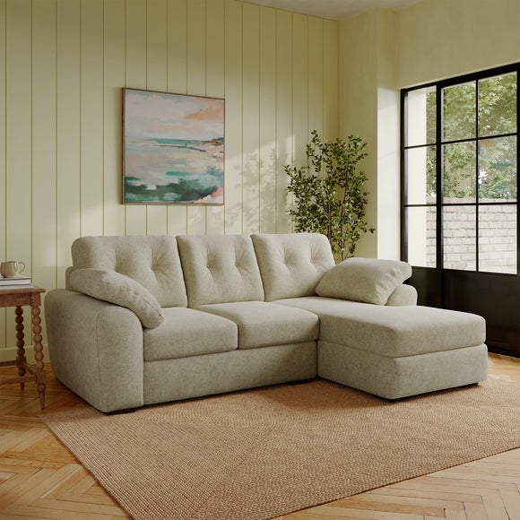 Milton Soft Chenille Corner Chaise Sofa