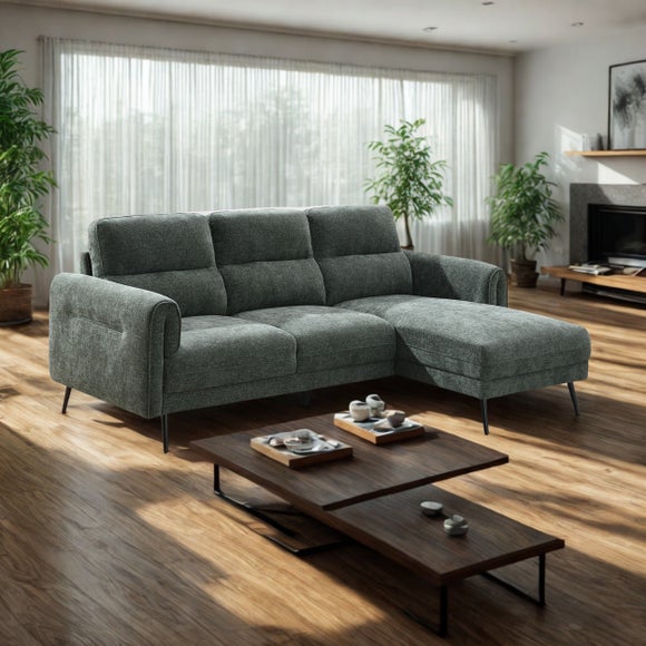 Oakley 3 Seater Chenille Corner Chaise Sofa