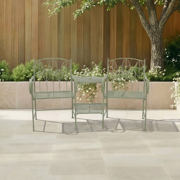 Rustic Leaf Metal Companion Seat Set