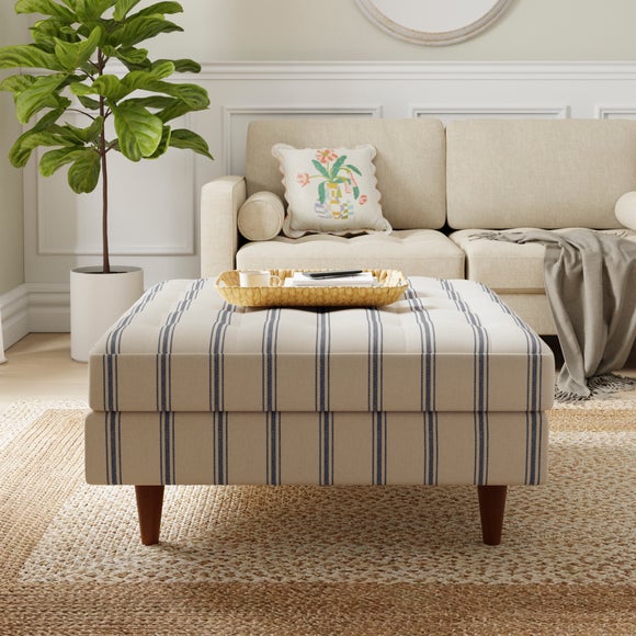 Zoe Folkstone Stripe Square Storage Footstool