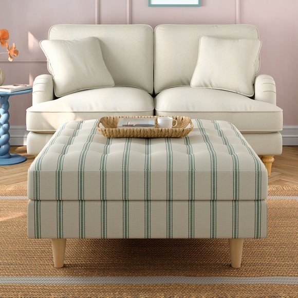 Zoe Folkstone Stripe Square Storage Footstool