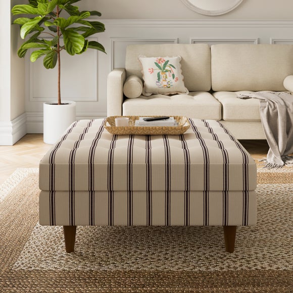 Zoe Folkstone Stripe Square Storage Footstool