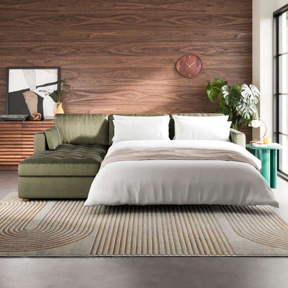 Zoe II Velvet Corner Storage Sofa Bed